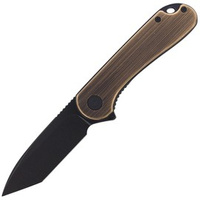 CIVIVI Elementum Flipper Knife Black Brass, Black Stonewashed (C907T-A)