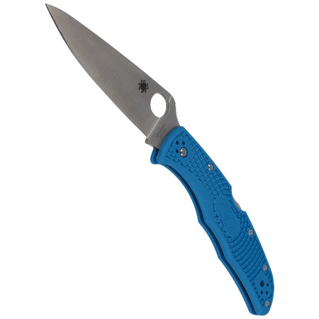 Spyderco Endura 4 FRN Blue Flat Ground Plain Folding Knife (C10FPBL)