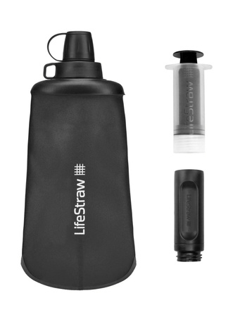 LifeStraw Peak Series Flex Squeeze Bottle 650ml Water Filter - Dark Gray