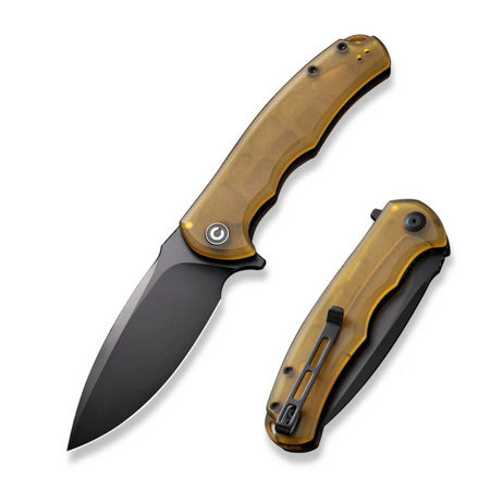 Civivi Praxis Bead Blasted Ultem Folding Knife, Black 9Cr18MoV (C803M)