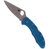 Spyderco Delica 4 FRN Blue Flat Ground Plain Folding Knife (C11FPBL)