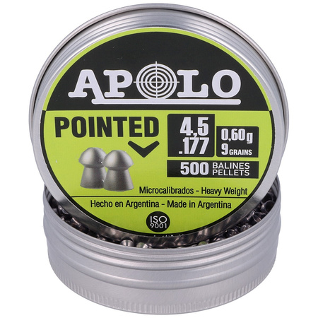 Apolo Pointed 4.52 mm shot, 500 rounds. 0.60g/9.0gr (19101-2)