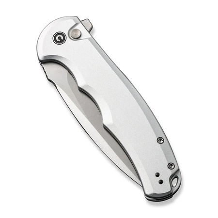 Civivi Button Lock Praxis Silver Aluminum, Satin Nitro-V Folding Knife (C18026E-2)