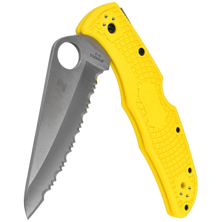 Spyderco Pacific Salt 2 FRN Yellow, Spyder H2 Folding Knife (C91SYL2)