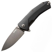 LionSteel KUR Black G10 Folding Knife, Black Stonewashed Sleipner by Molletta (KUR BBK)