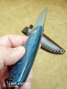 Brisa Necker 70 Flat knife - Blue Jeans Micarta - Leather scabbard