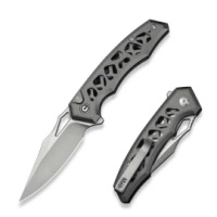 Civivi Anaaki Gray Aluminum, Satin Nitro-V Folding Knife (C24039-2)