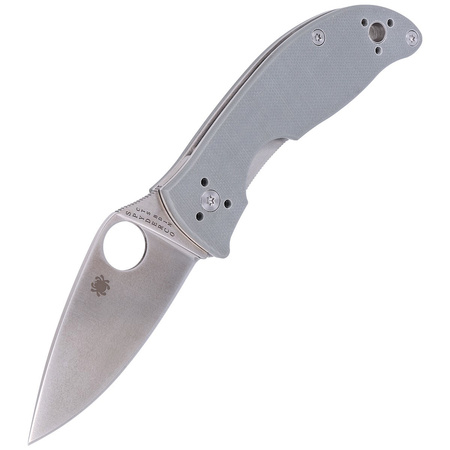 Spyderco Alcyone G-10 Grey, CTS-BD1N Plain Folding Knife (C222GPGY)