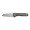 Civivi Nugz Green Canvas Micarta Folding Knife, Satin 14C28N by Matthew Wehrwein (C23060-2)