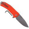 LionSteel KUR G10 Orange / Stone Washed Blade Folding Knife (KUR OR)
