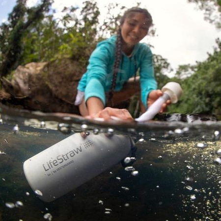 LifeStraw® GO Stainless Steel 2-stage filtration water filter - Medium Blue