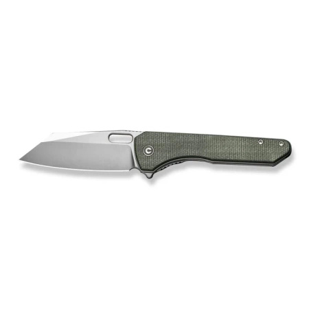 Civivi Nugz Green Canvas Micarta Folding Knife, Satin 14C28N by Matthew Wehrwein (C23060-2)