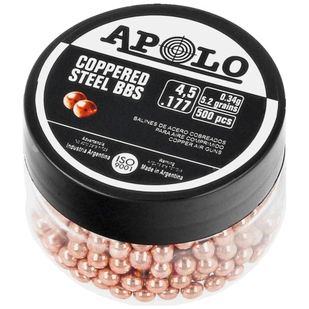Apolo - Copper Steel BBs shot 4.5 mm, 500 rounds. (19983)