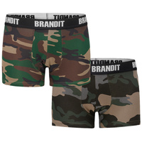 Brandit - Logo men's boxer shorts - two-pack - camouflage/dark camouflage