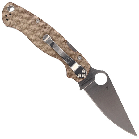 Spyderco Para Military 2 CPM Cru-Wear Folding Knife, Brown Micarta (C81MPCW2)