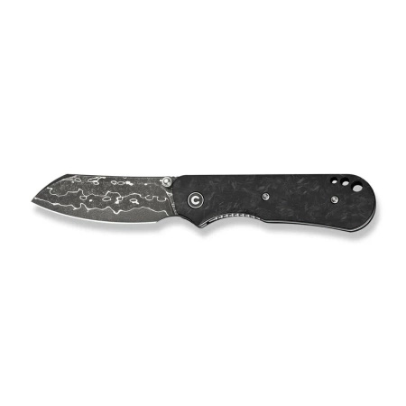 Civivi Crabby Shredded Carbon Fiber Folding Knife, Damascus by Ken Onion Jr. (C24055-DS1)