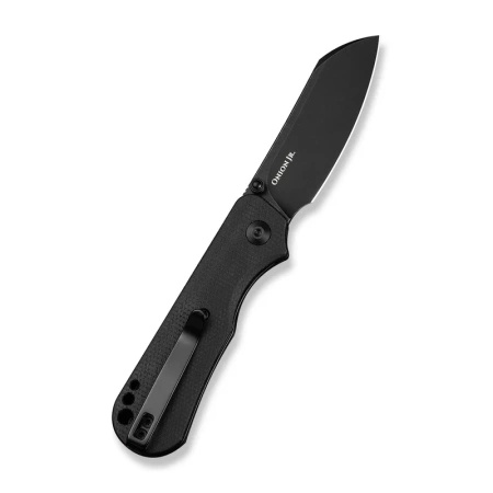 Civivi Crabby Black Canvas Micarta Folding Knife, Black Stonewashed 14C28N by Ken Onion Jr. (C24055-3)