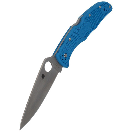 Spyderco Endura 4 FRN Blue Flat Ground Plain Folding Knife (C10FPBL)