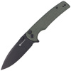 Sencut Sachse Green Micarta Folding Knife, Black Stonewashed 9Cr18MoV (S21007-2)