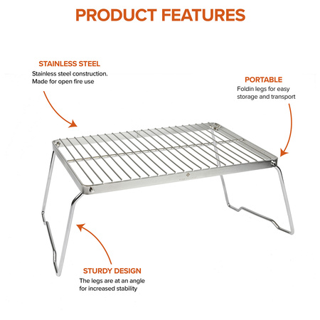 Stabilotherm - Unfolding grate - campfire grill - Medium