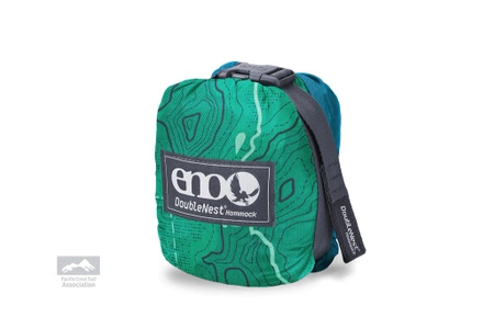 ENO DoubleNest PRINT Giving Back Hiking Hammock - Topo PCT/Teal