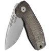 LionSteel Nano Green Canvas Micarta Folding Knife, Satin CPM MagnaCut (NA01 CVG)