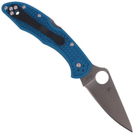 Spyderco Delica 4 FRN Blue Flat Ground Plain Folding Knife (C11FPBL)