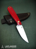 Brisa Necker 70 Flat knife - Red Micarta - Leather scabbard