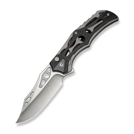 Civivi Biophase Black Aluminum / Black G10 Folding Knife, Satin Nitro-V (C23083C-3)