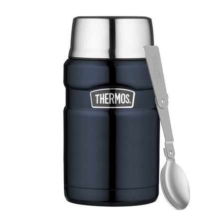 Thermos Style 0.71L dinner thermos with spoon and cup - navy blue