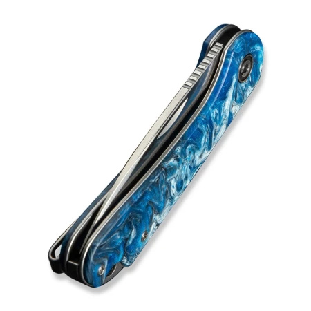 Civivi Elementum SJ Blue/Black/White Resin Folding Knife, Satin 14C28N (C18062AJ-4)