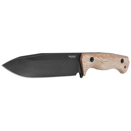 LionSteel T6B Natural Canvas Micarta Knife, Old Black CPM 3V by Molletta (T6B 3V CVN)