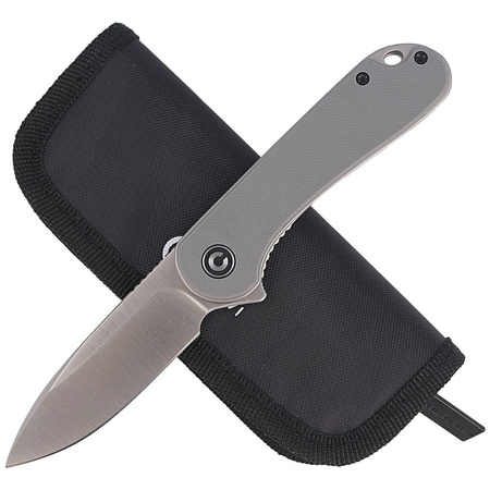 CIVIVI Elementum Flipper Gray G10 knife, Satin Finish (C907B)