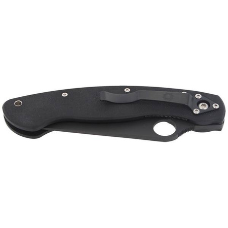 Spyderco Military Model G-10 Black / Black Blade Folding Knife (C36GPBK)