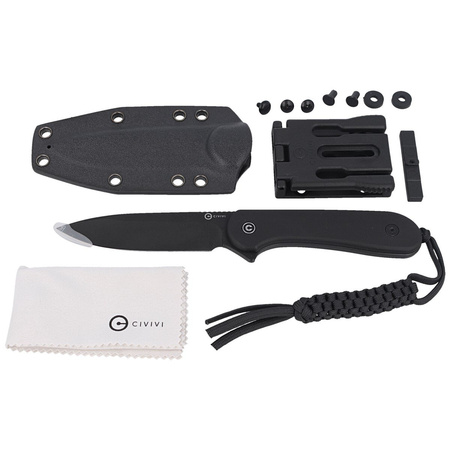 CIVIVI Elementum Fixed Black G10 knife, Black Stonewashed (C2105A)