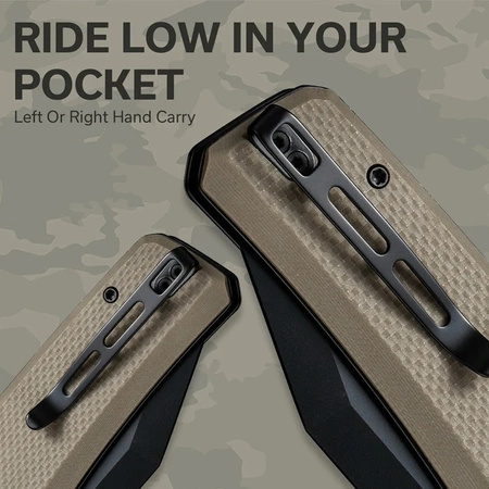 Civivi Bhaltair Tan Coarse G10 Folding Knife, Black 14C28N (C23024-2)