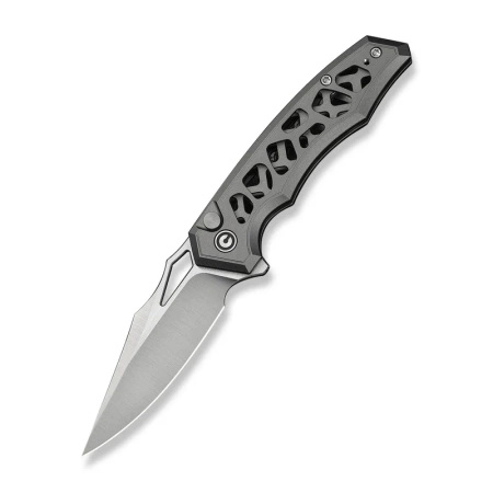 Civivi Anaaki Gray Aluminum, Satin Nitro-V Folding Knife (C24039-2)