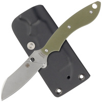 Spyderco STOK Drop Point Knife Old Green G10, Satin 8Cr13MoV (FB50GPOD)