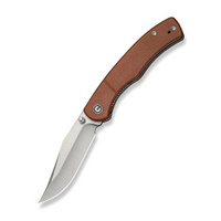 Civivi Clingman Brown Canvas Micarta Folding Knife, Black Stonewashed Nitro-V by Taylor Martin Best Damn EDC (C23065-3)