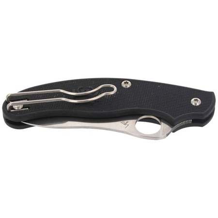 Spyderco UK Penknife FRN Black Drop Point Plain Folding Knife - C94PBK3