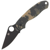 Spyderco Para 3 G-10 Digital Camo Plain Folding Knife (C223GPCMOBK)