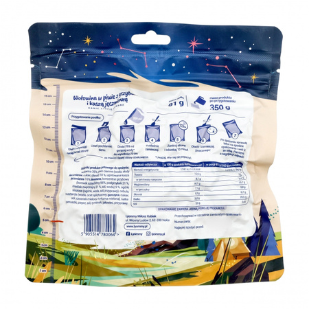 Lyommy - Freeze-dried food Beef in beer with mushrooms and barley groats 350 g