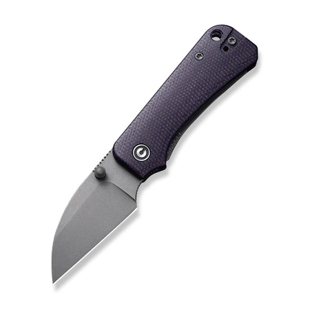Civivi Baby Banter Wharncliffe Purple Canvas Micarta Folding Knife, Grey Stonewashed Nitro-V by Ben Petersen (C19068SC-2)