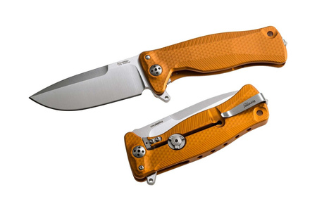 LionSteel SR11 Folding Knife Orange Aluminum, Satin Sleipner by Molletta (SR11A OS)