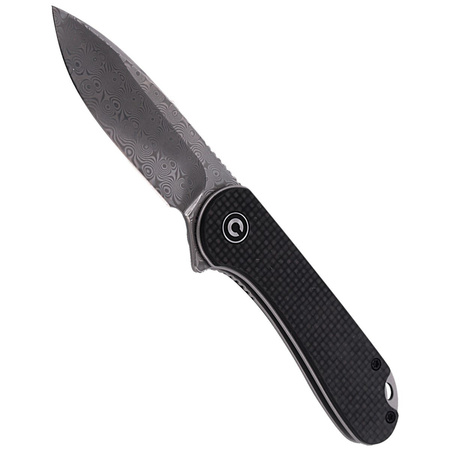 CIVIVI Elementum Flipper knife Twill Carbon Fiber / Black G10, Damascus (C907DS)