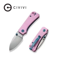 CIVIVI Baby Banter Folding Knife Powder Pink G10, Satin Nitro-V by Ben Petersen (C19068S-10)