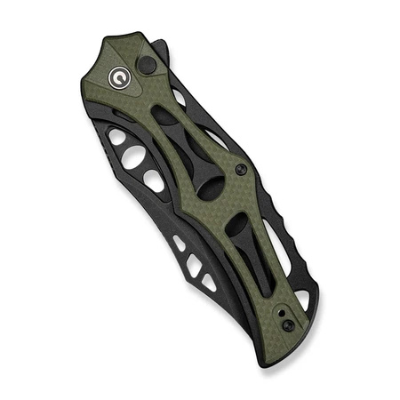 Civivi Biophase Black Aluminum / OD Green G10, Black Stonewashed Nitro-V Folding Knife (C23083C-2)