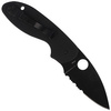 Spyderco Efficient G-10 Black / Black Blade Combination Folding Knife (C216GPSBBK)