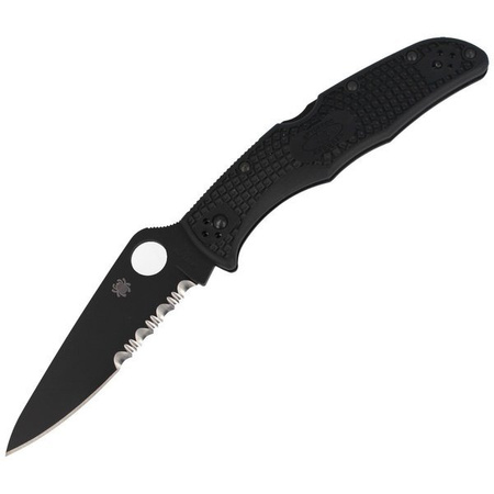 Spyderco Endura 4 FRN Black/Black Blade Combination Folding Knife (C10PSBBK)