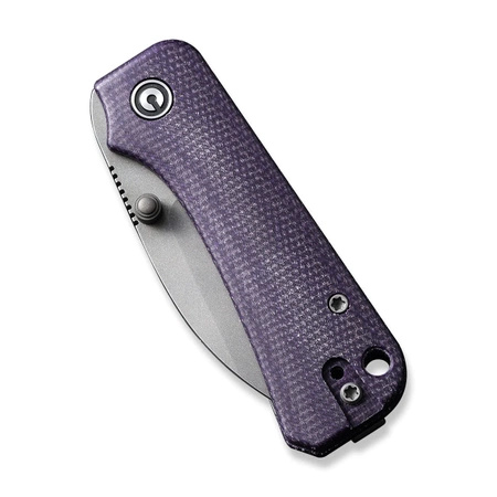 Civivi Baby Banter Wharncliffe Purple Canvas Micarta Folding Knife, Grey Stonewashed Nitro-V by Ben Petersen (C19068SC-2)